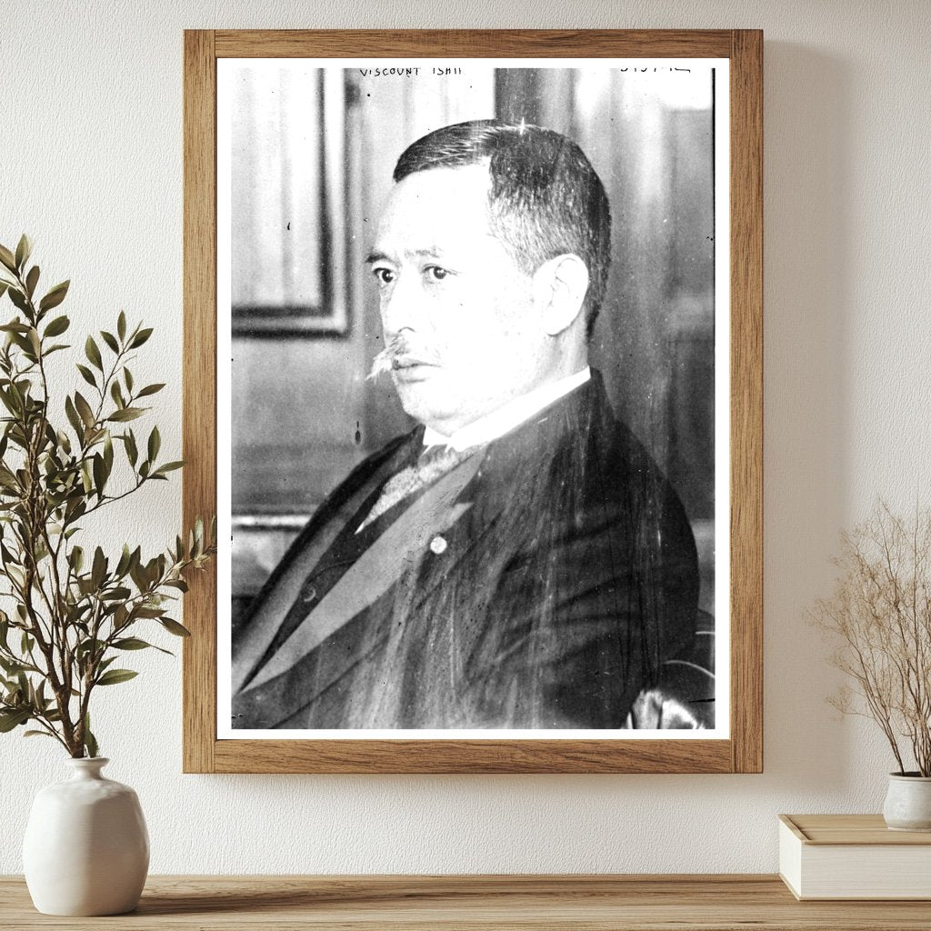 Historic Viscount Ishii Print, Vintage Art