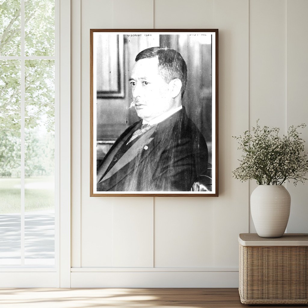 Historic Viscount Ishii Print, Vintage Art