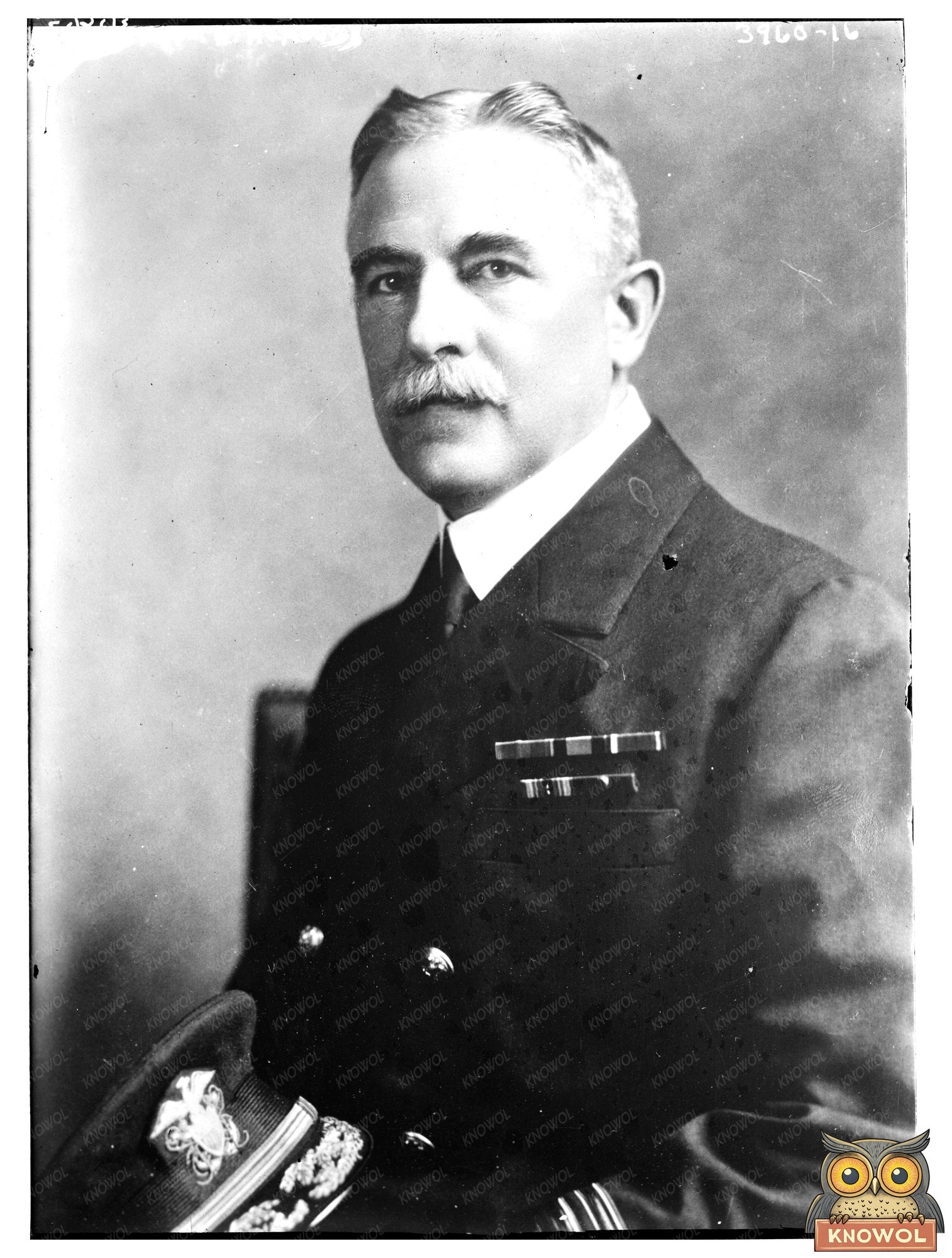 Historic Adm. H.H. Hough Print, Vintage Art