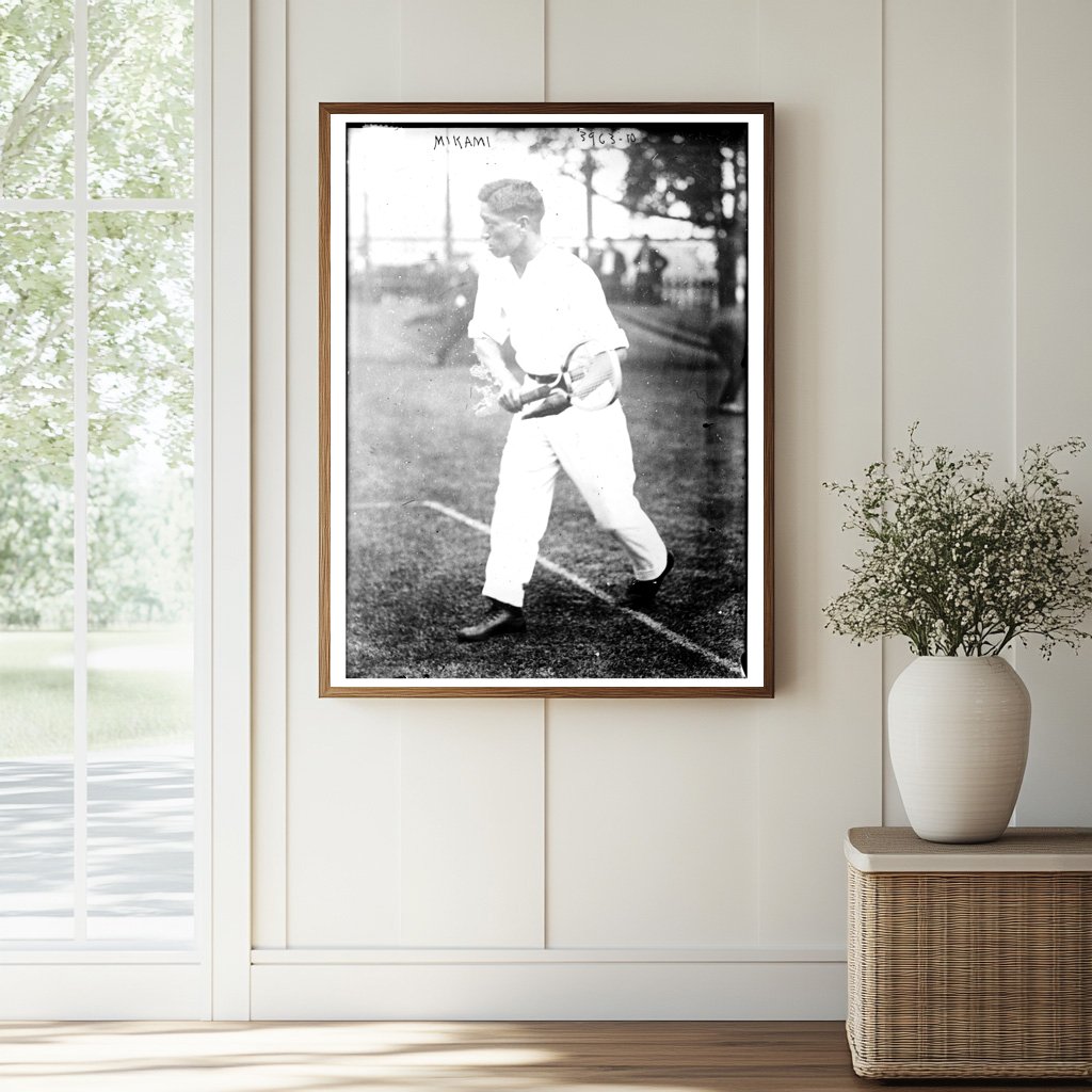 Historic Mikami [tennis] Print, Vintage Art