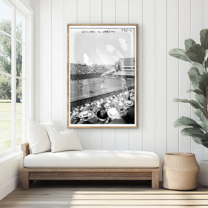 1916 Tennis Showdown: Williams vs Johnston Action Shot