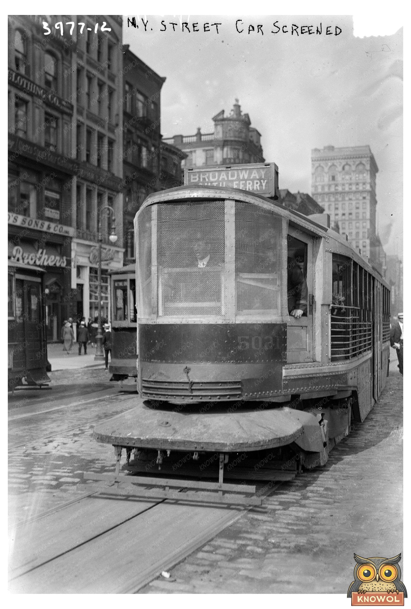 Vintage New York Streetcar Scene, 1915-1920