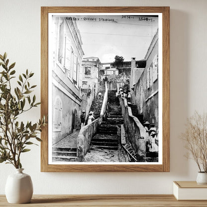 Historic Nassau -- Queen's Staircase Print, Vintage Art