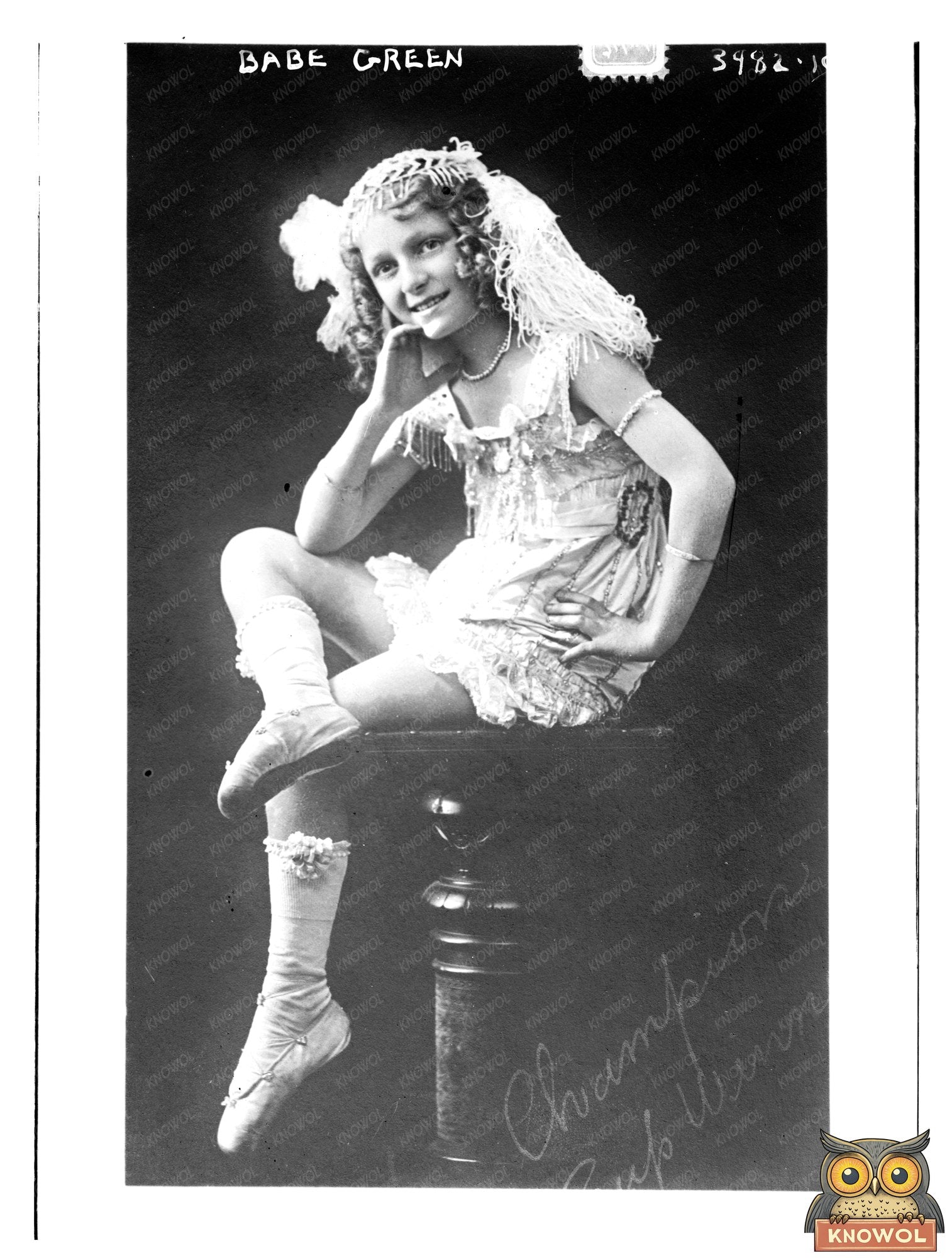 Historic Babe Green [ballet] Print, Vintage Art