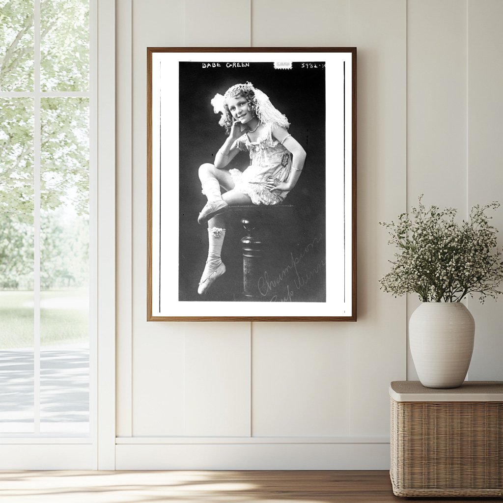Historic Babe Green [ballet] Print, Vintage Art