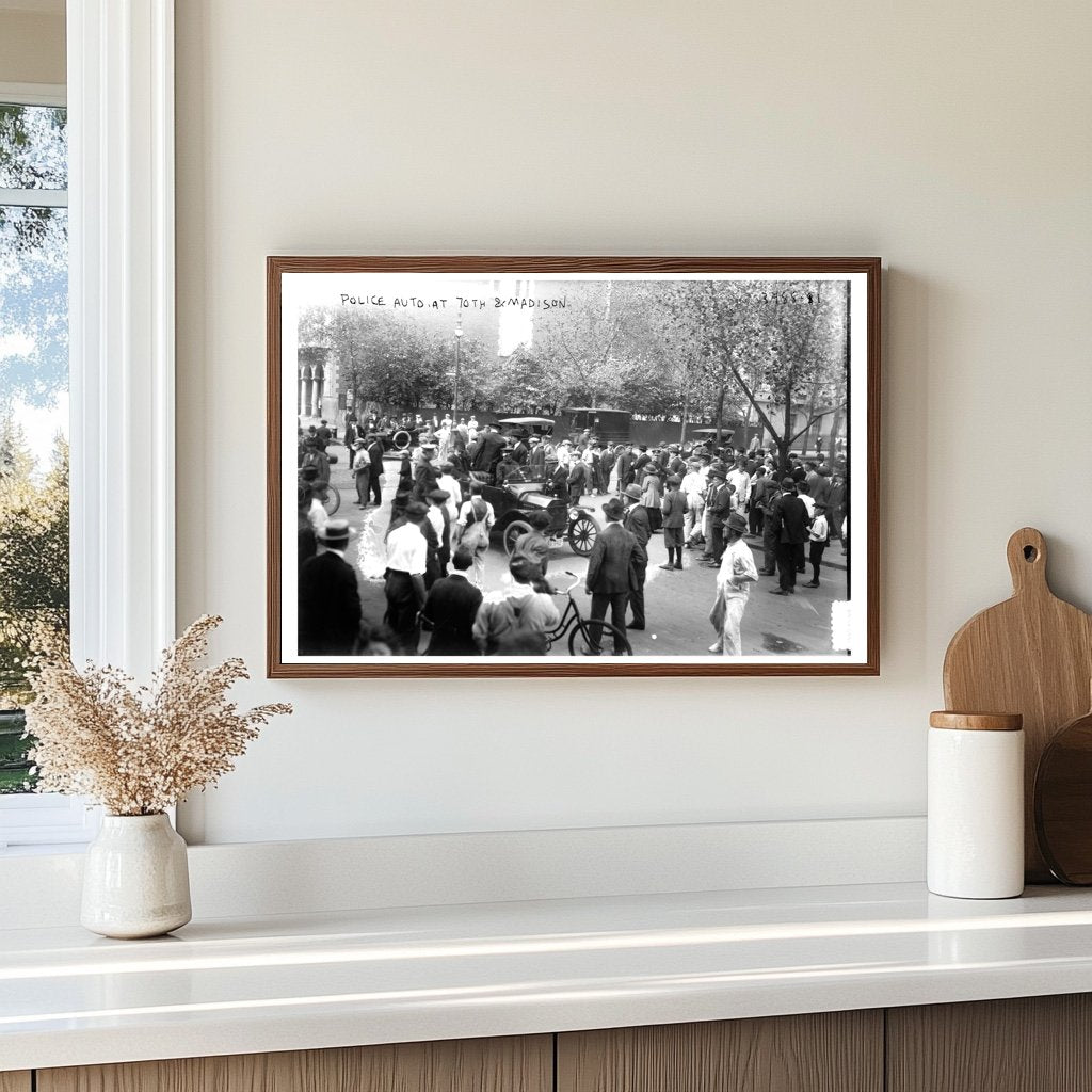 Vintage Police Car at Iconic 70th & Madison Intersection