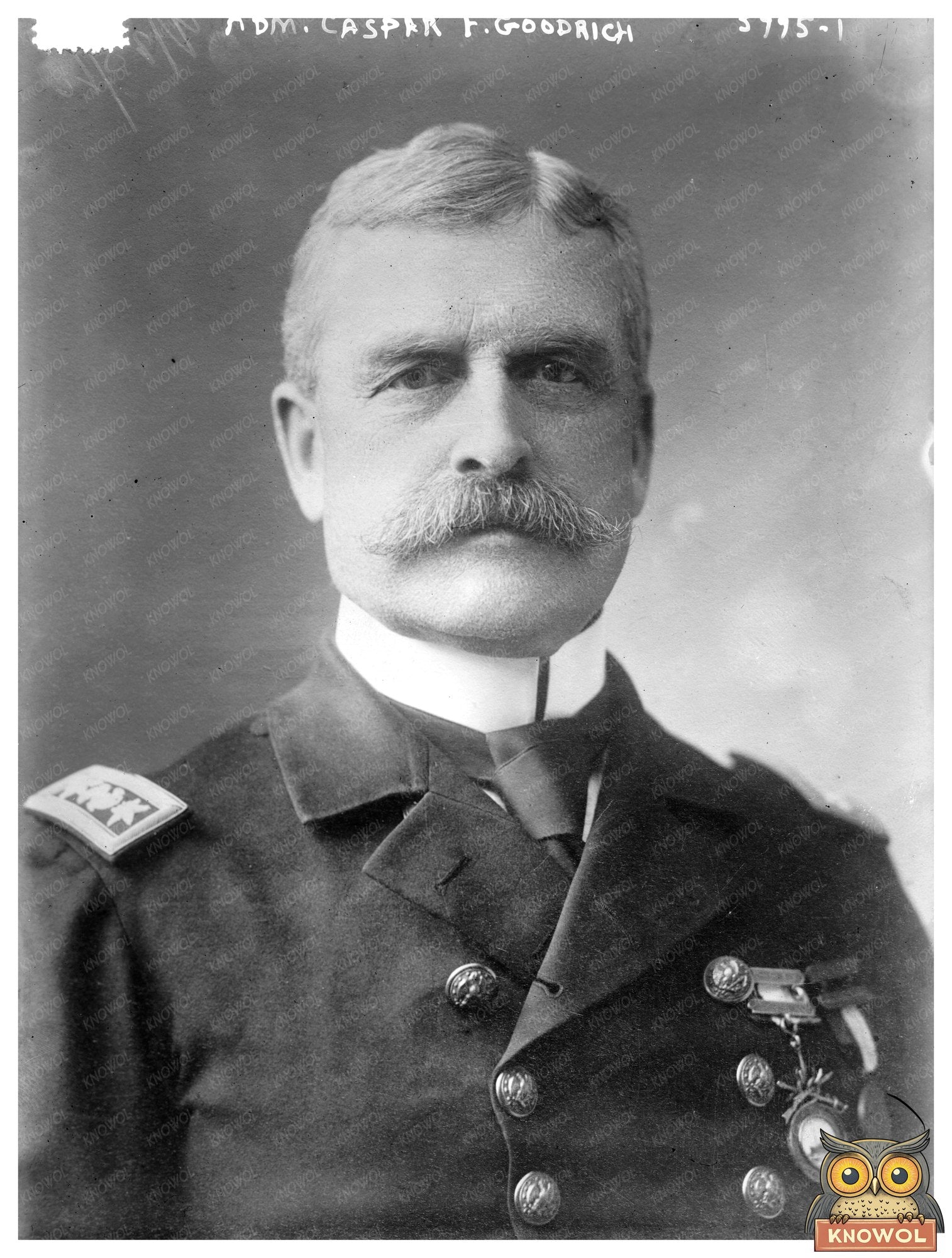 Historic Adm. Caspar F. Goodrich Print, Vintage Art