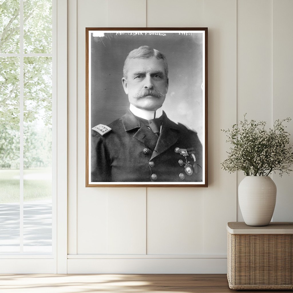 Historic Adm. Caspar F. Goodrich Print, Vintage Art