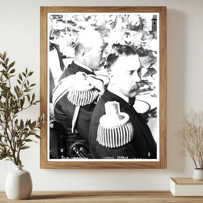 Historic Adm. Shimamura, Comdr. Sypher Print, Vintage Art