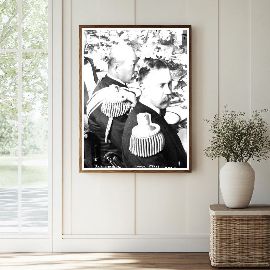 Historic Adm. Shimamura, Comdr. Sypher Print, Vintage Art
