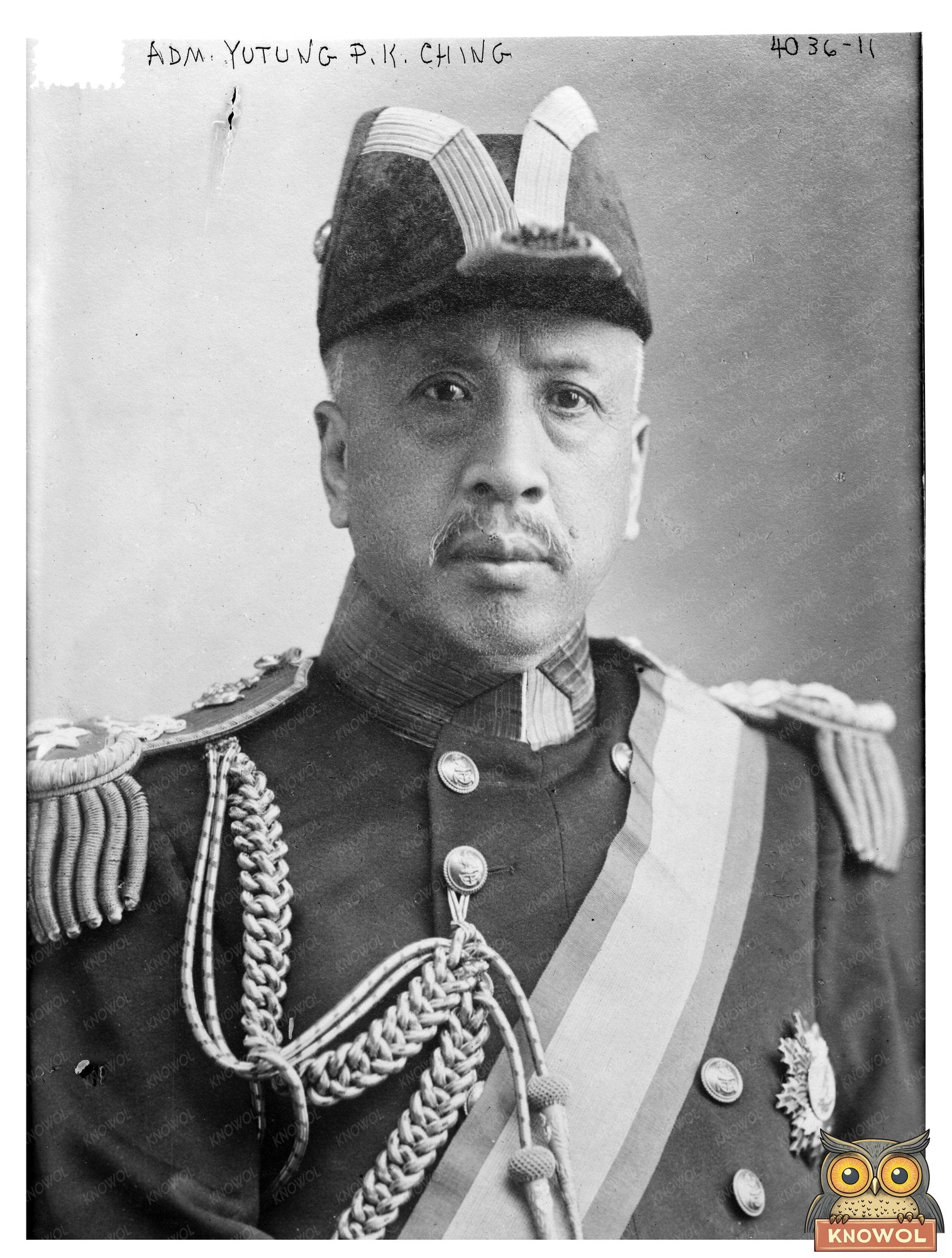 Historic Adm. Yutung P.K. Ching Print, Vintage Art
