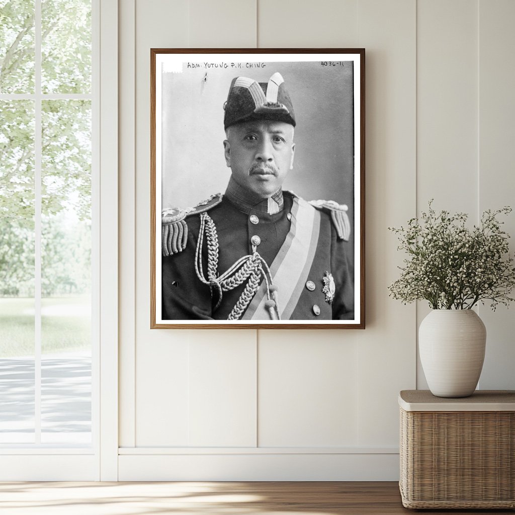 Historic Adm. Yutung P.K. Ching Print, Vintage Art