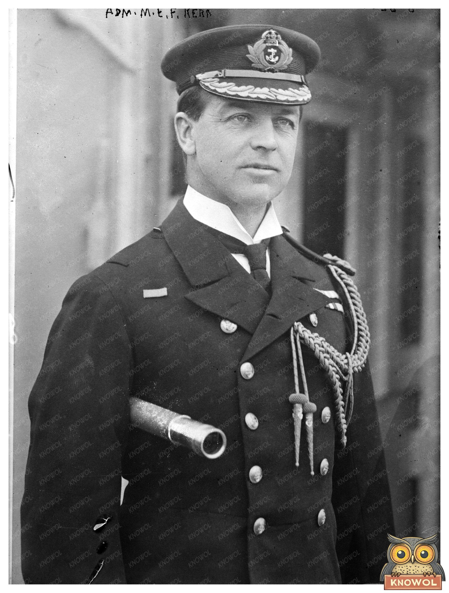 Historic Adm. M.E.F. Kerr Print, Vintage Art