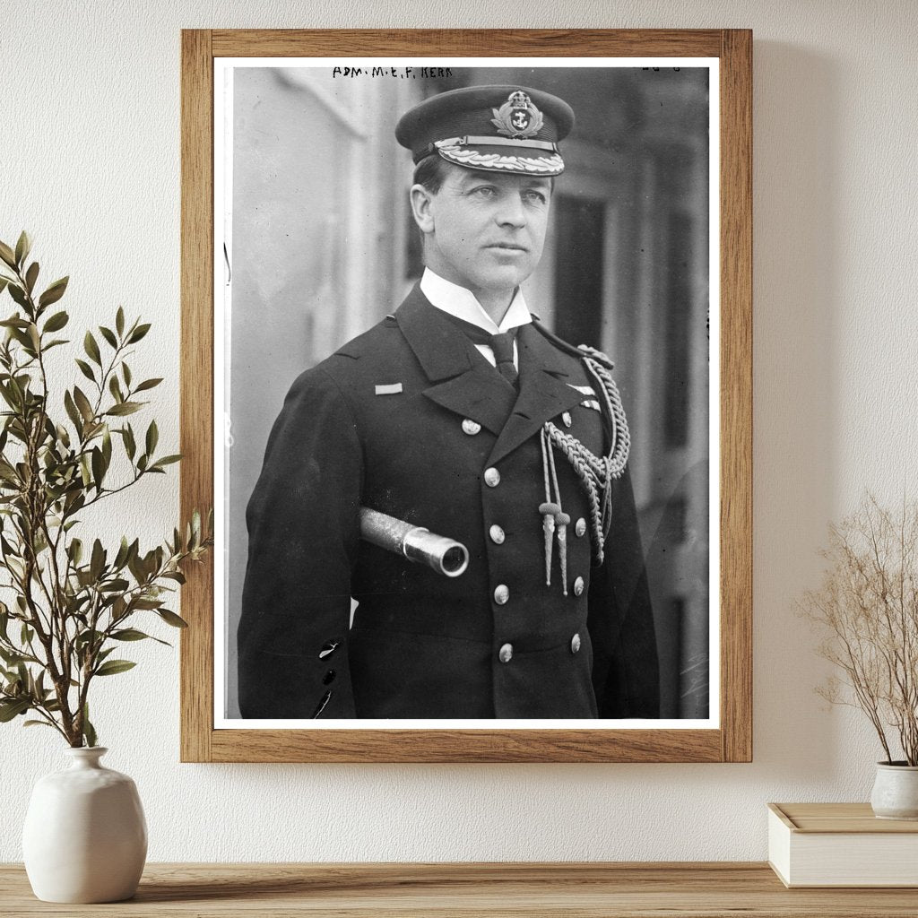 Historic Adm. M.E.F. Kerr Print, Vintage Art