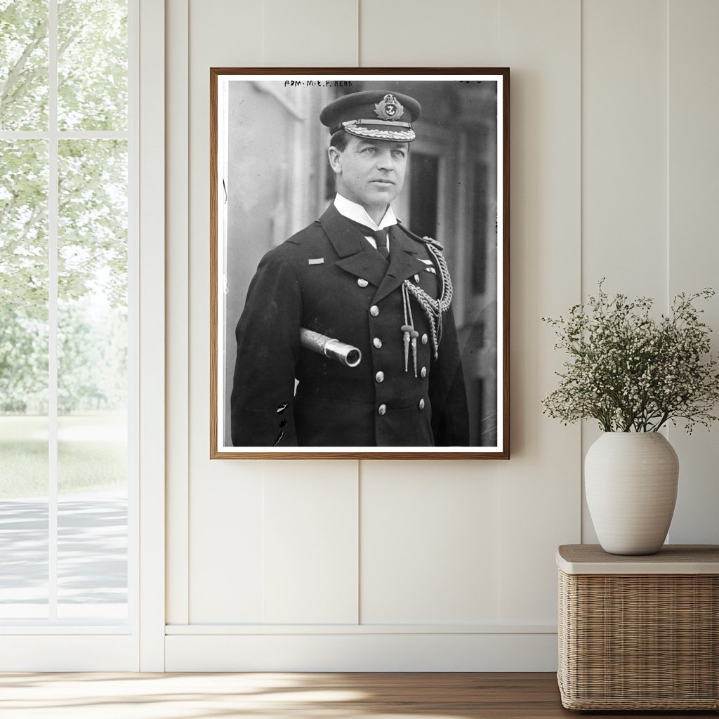 Historic Adm. M.E.F. Kerr Print, Vintage Art