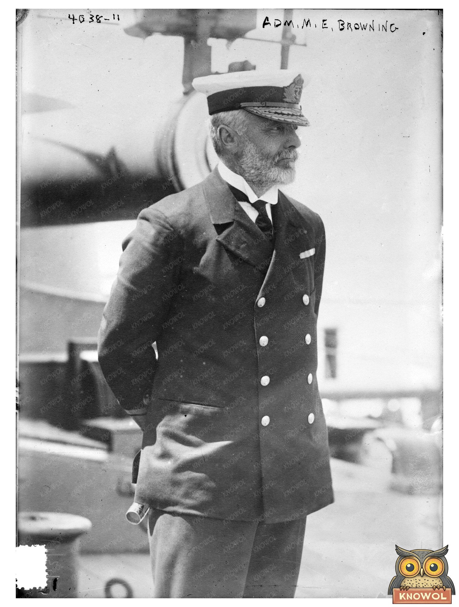 Historic Adm. M.E. Browning Print, Vintage Art
