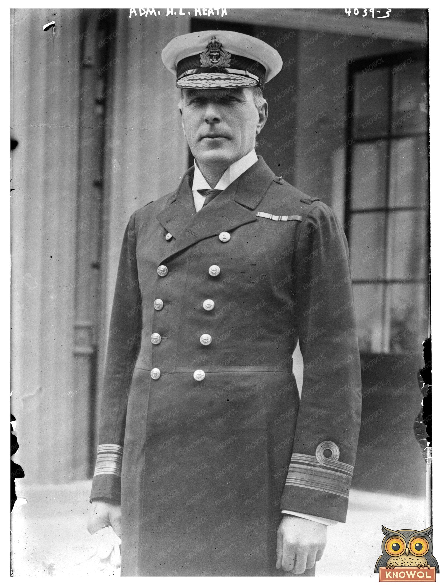 Historic Adm. H.L. Heath Print, Vintage Art