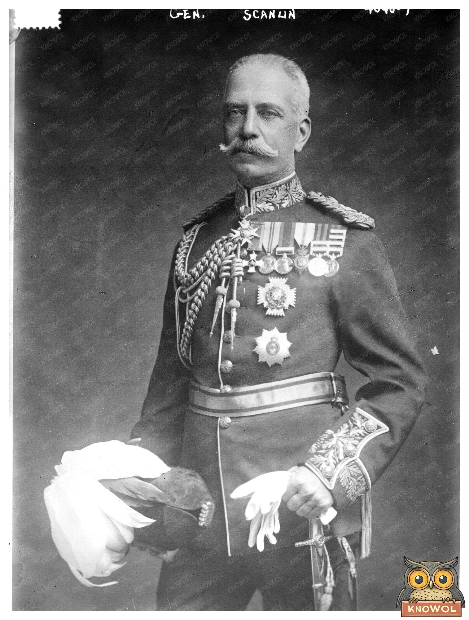 Historic Gen. Scanlin Print, Vintage Art