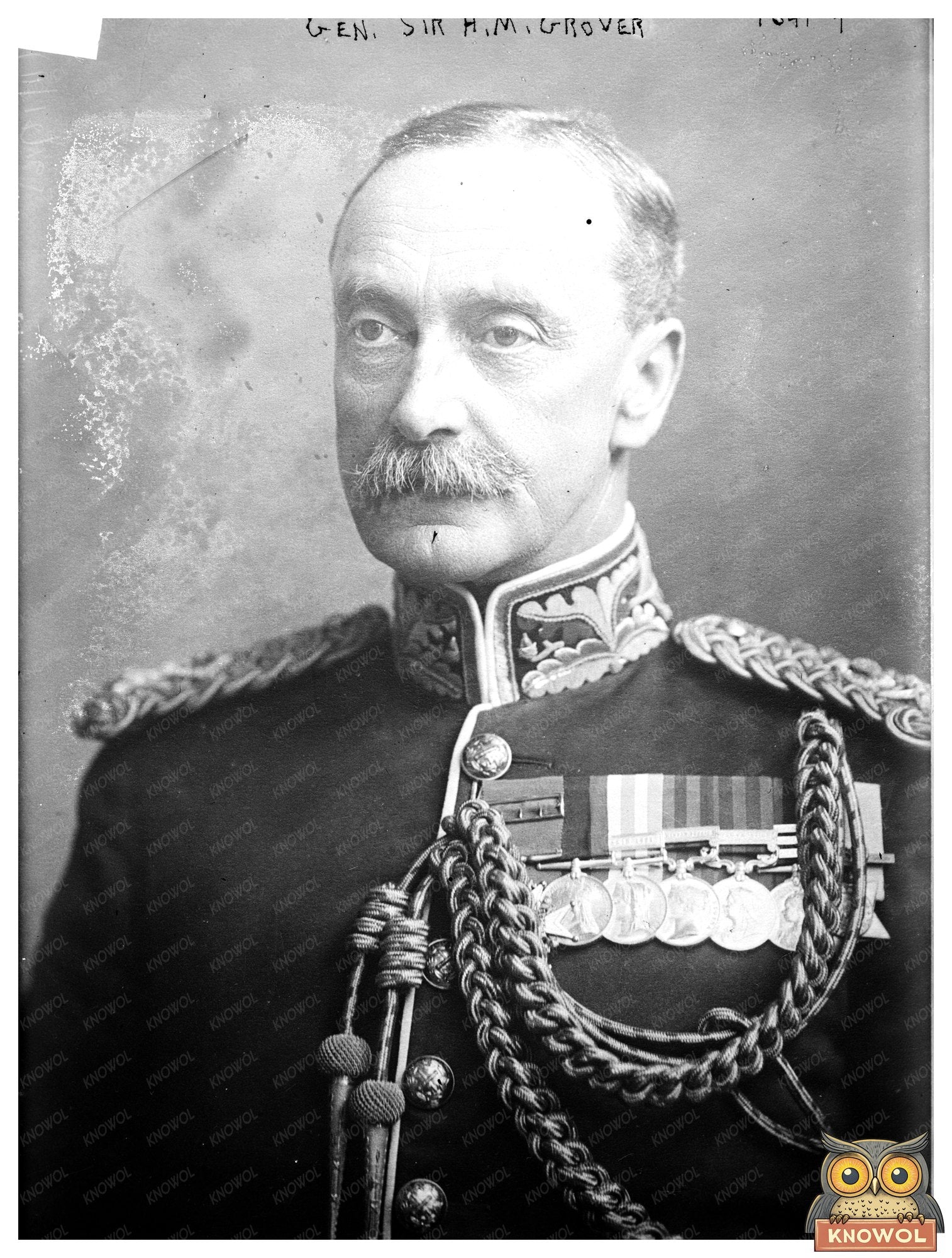Historic Gen. Sir H.M. Grover Print, Vintage Art