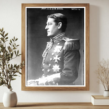 Historic Adm. A.G.H.W. Moore Print, Vintage Art