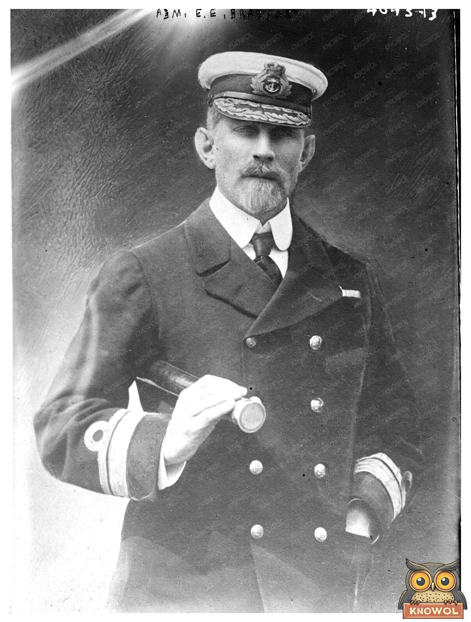 Historic Adm. E.E. Bradford Print, Vintage Art