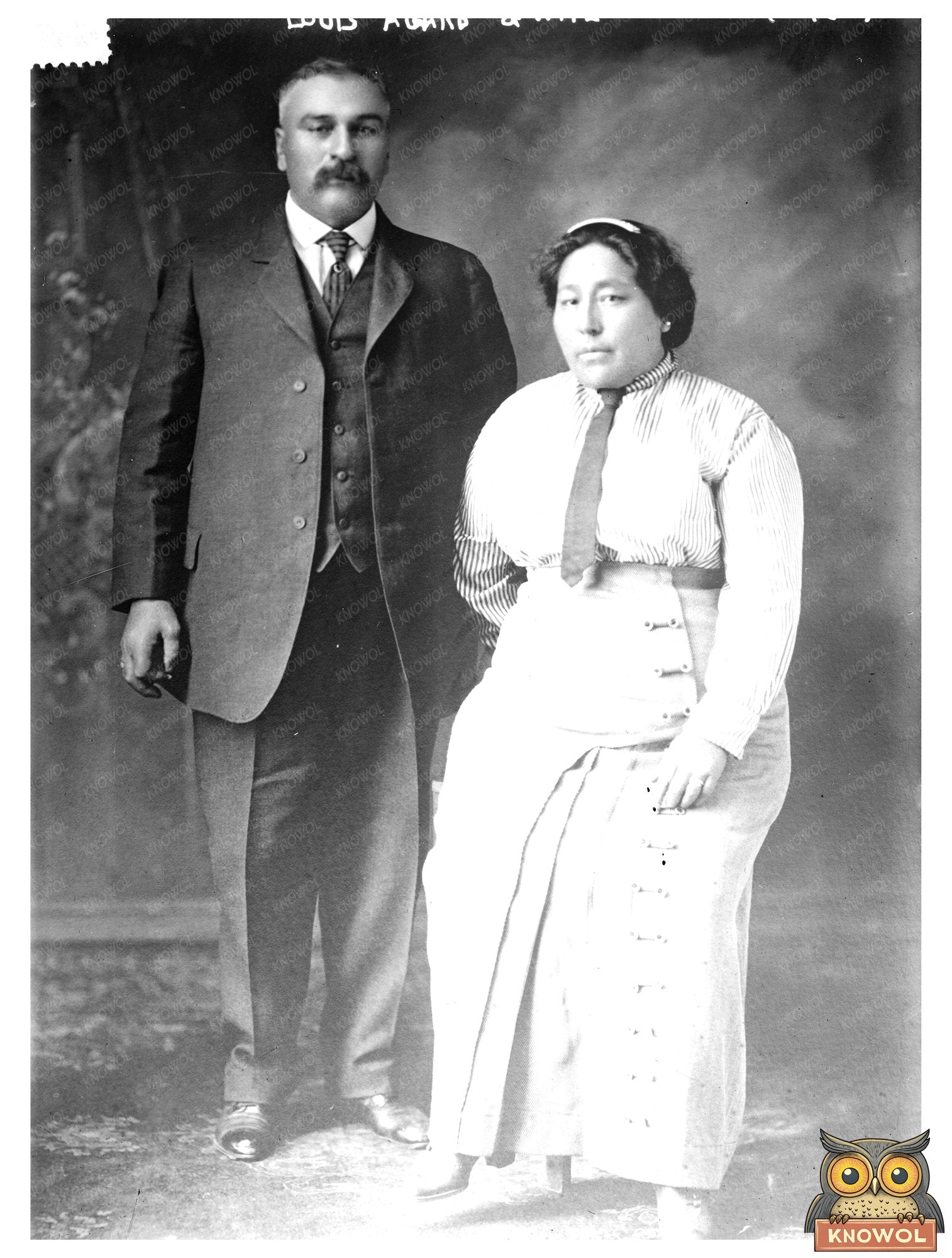 Historic Louis Agard & wife Print, Vintage Art