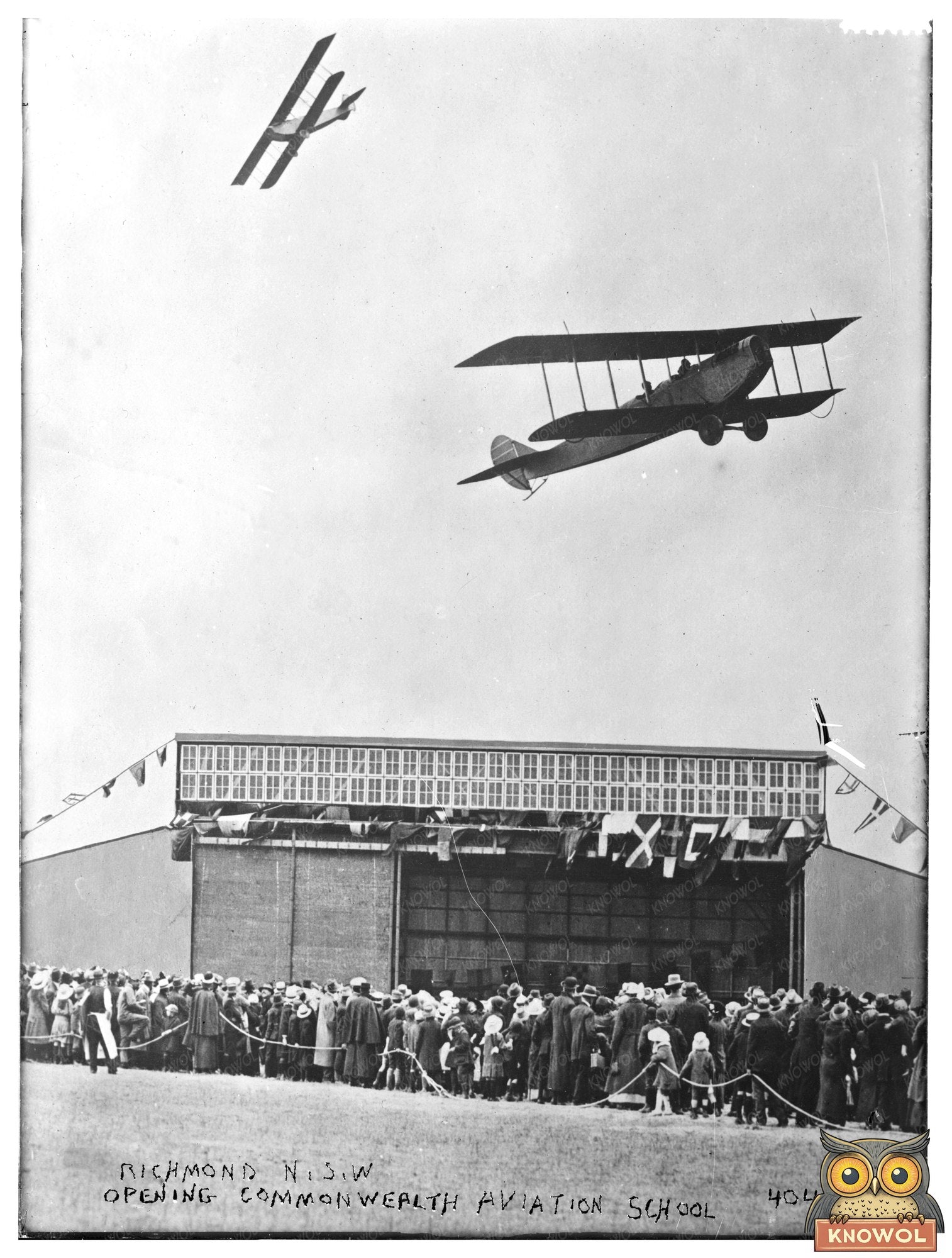 Historic Richmond N.S.W. -- Opening Commonwealth Aviation School Print, Vintage Art