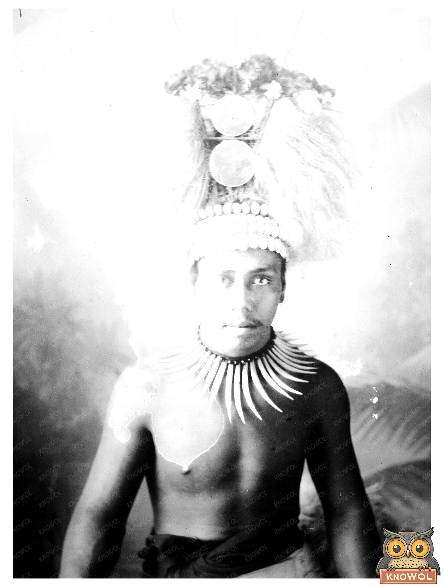 Historic Samoan Chief Print, Vintage Art