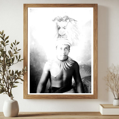 Historic Samoan Chief Print, Vintage Art