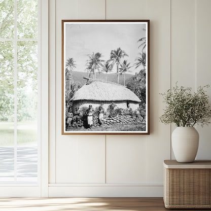 Historic A Tonga Home -- Fiji Print, Vintage Art