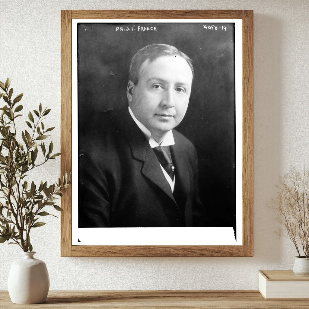 Historic Dr. J.I. France Print, Vintage Art