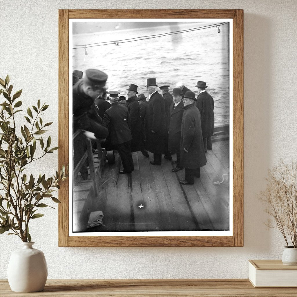 Historic Wilson going to MAYFLOWER Print, Vintage Art