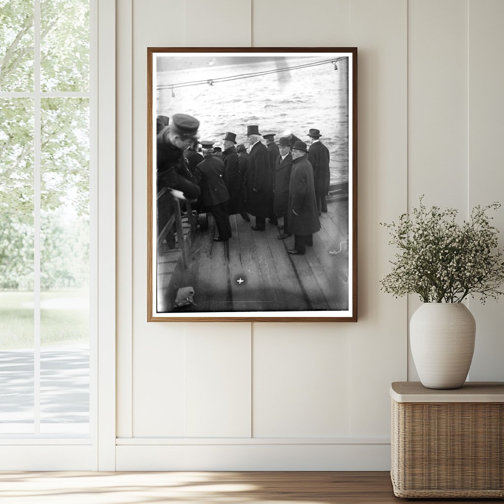Historic Wilson going to MAYFLOWER Print, Vintage Art