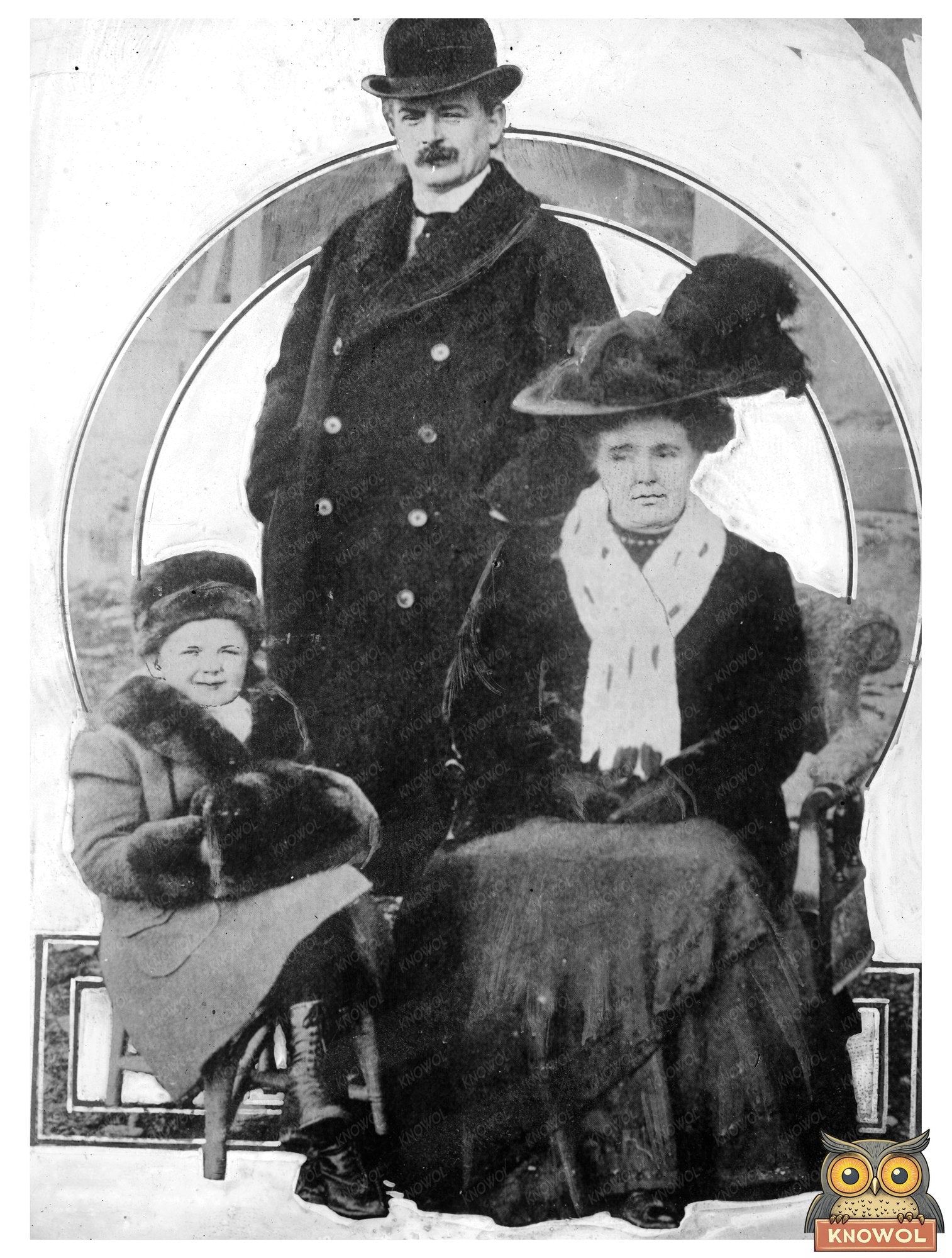 Historic D. Lloyd George [and family] Print, Vintage Art