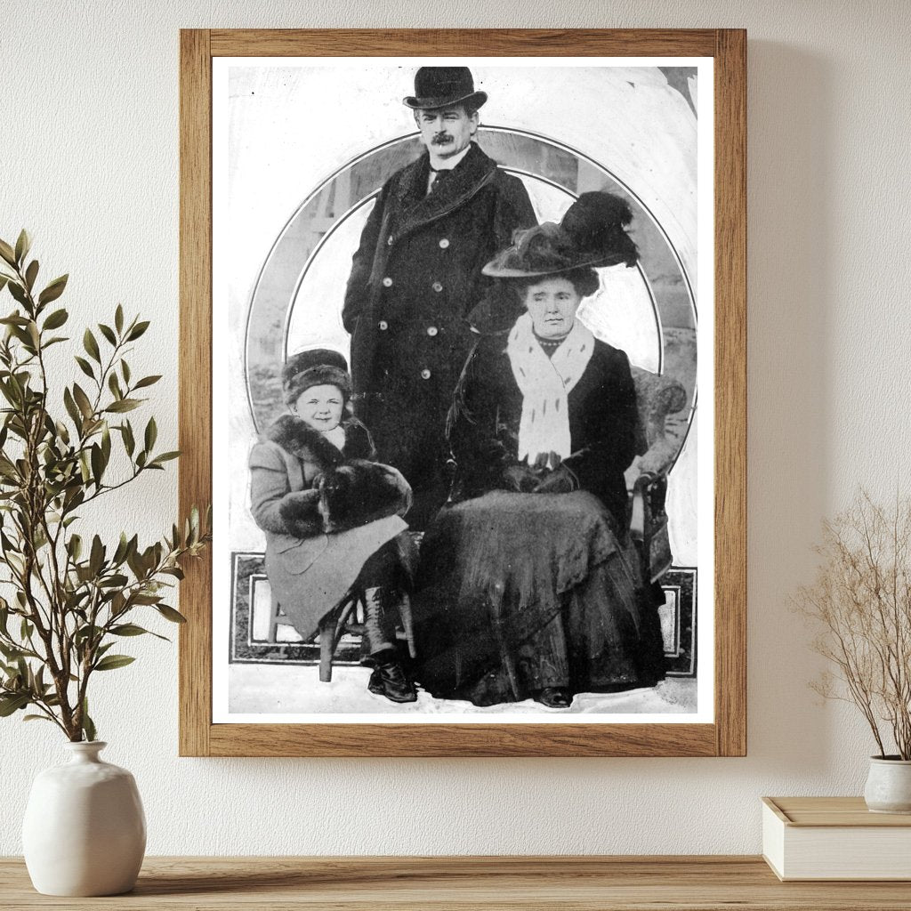 Historic D. Lloyd George [and family] Print, Vintage Art