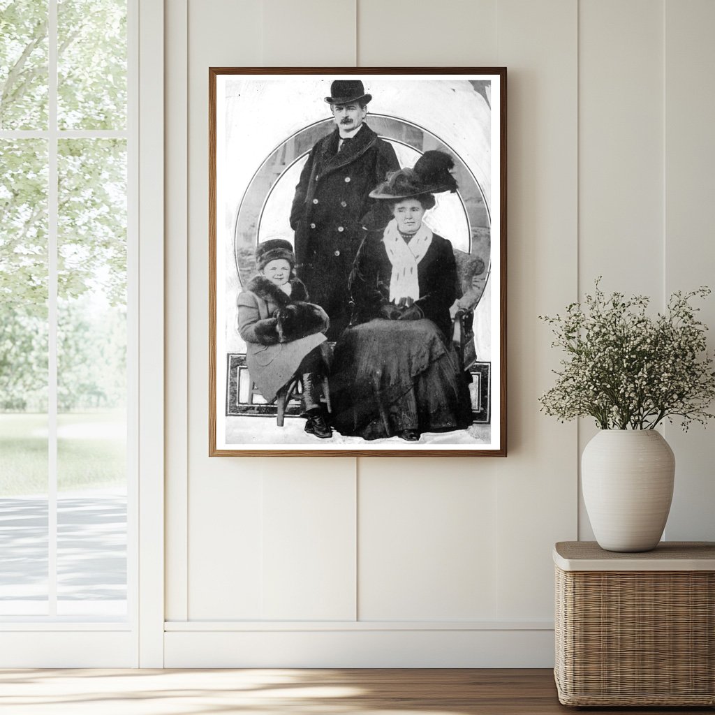 Historic D. Lloyd George [and family] Print, Vintage Art