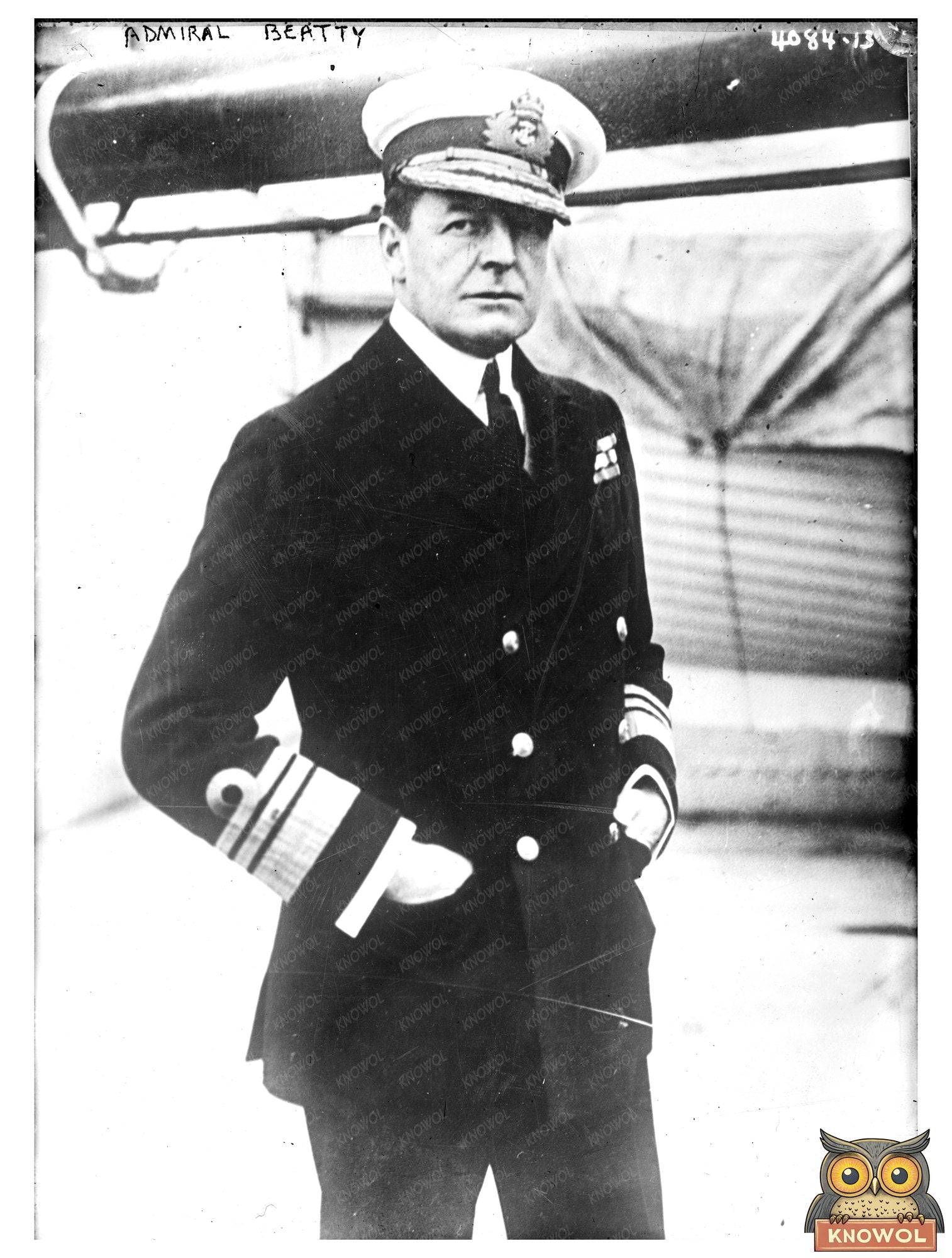 Historic Adm. Beatty Print, Vintage Art