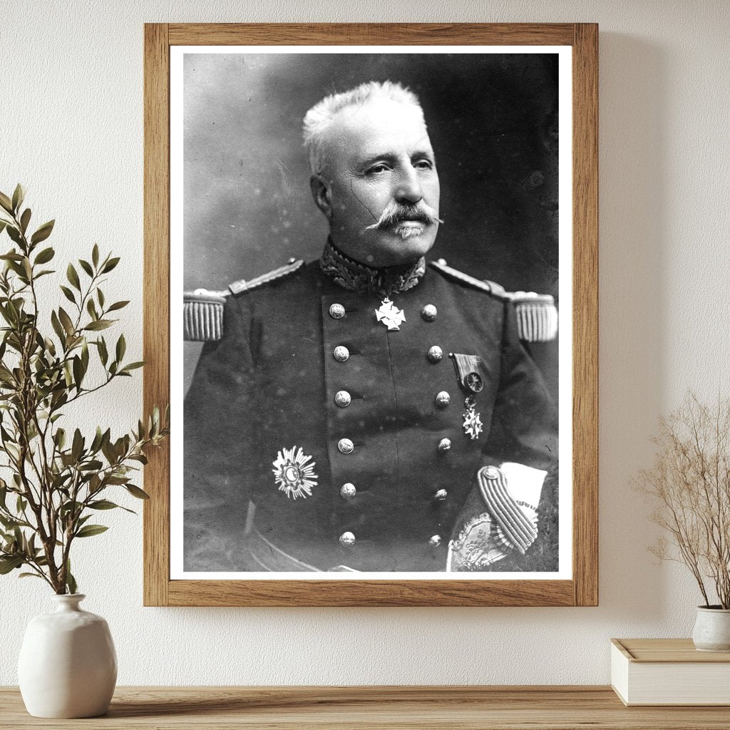 Historic Gen. Castelneau [i.e., Castelnau] Print, Vintage Art