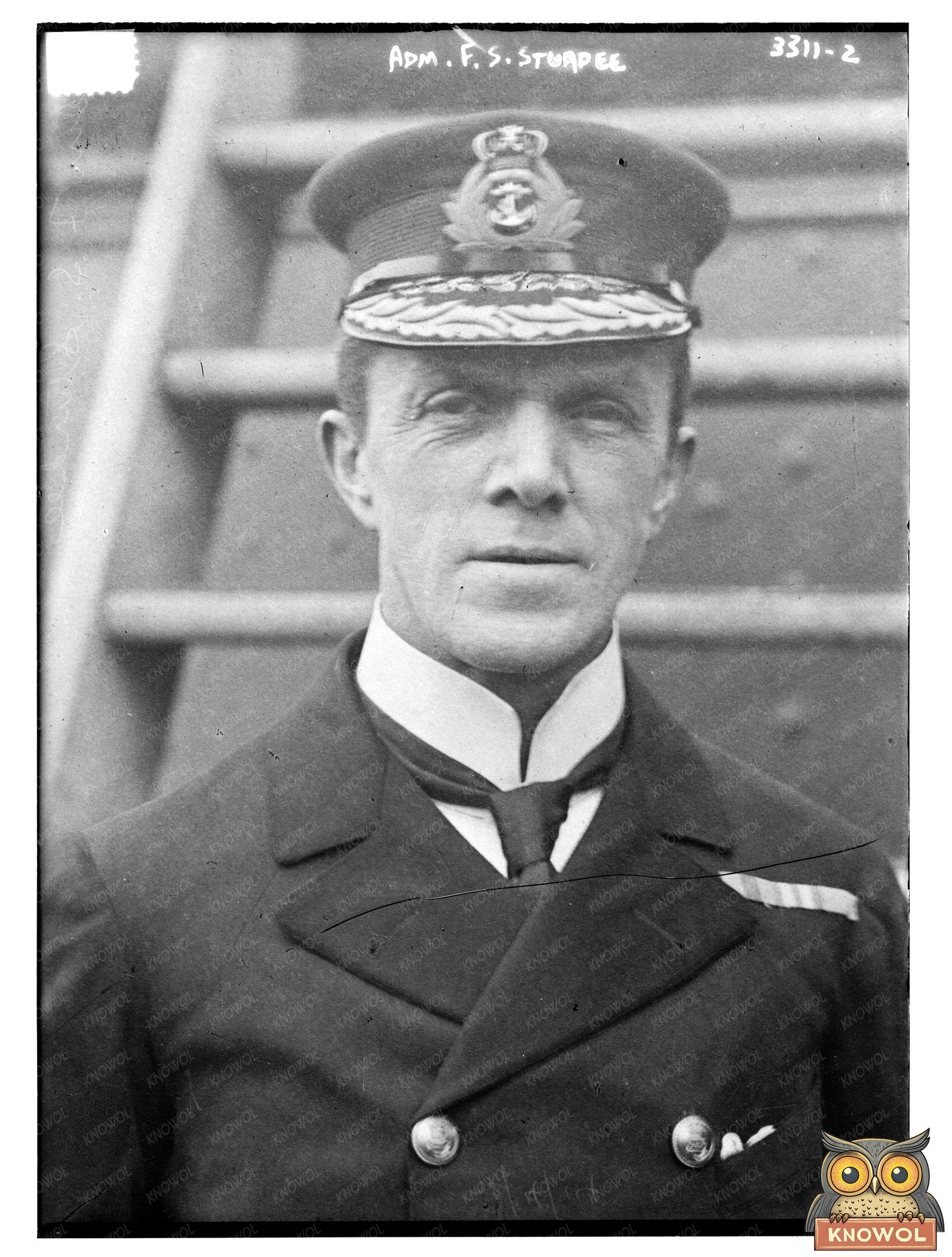 Historic Adm. F.S. Sturdee Print, Vintage Art