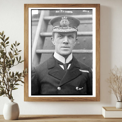 Historic Adm. F.S. Sturdee Print, Vintage Art