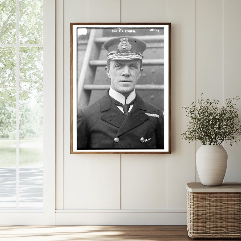 Historic Adm. F.S. Sturdee Print, Vintage Art