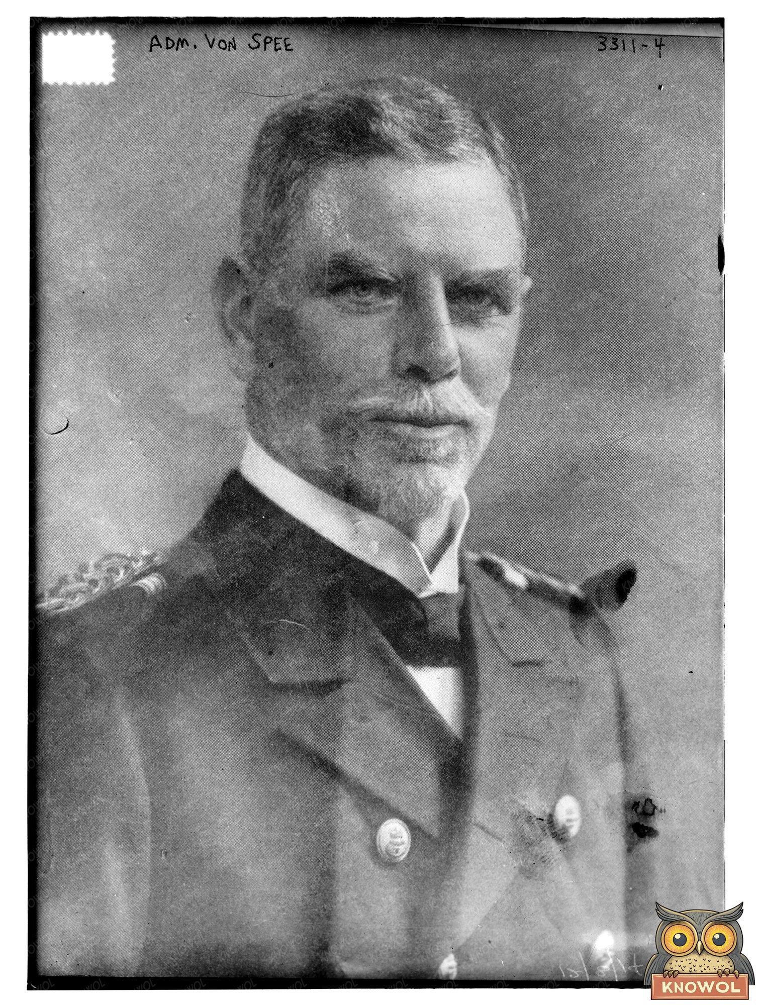 Historic Adm. Von Spee Print, Vintage Art