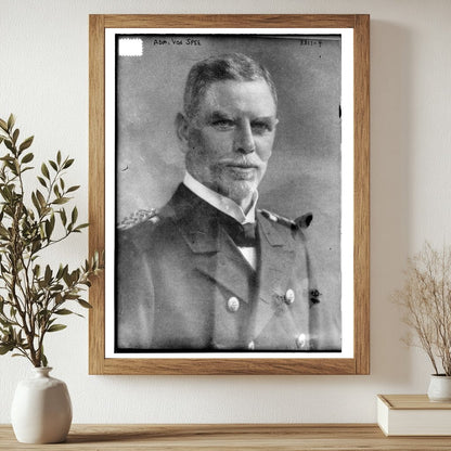 Historic Adm. Von Spee Print, Vintage Art