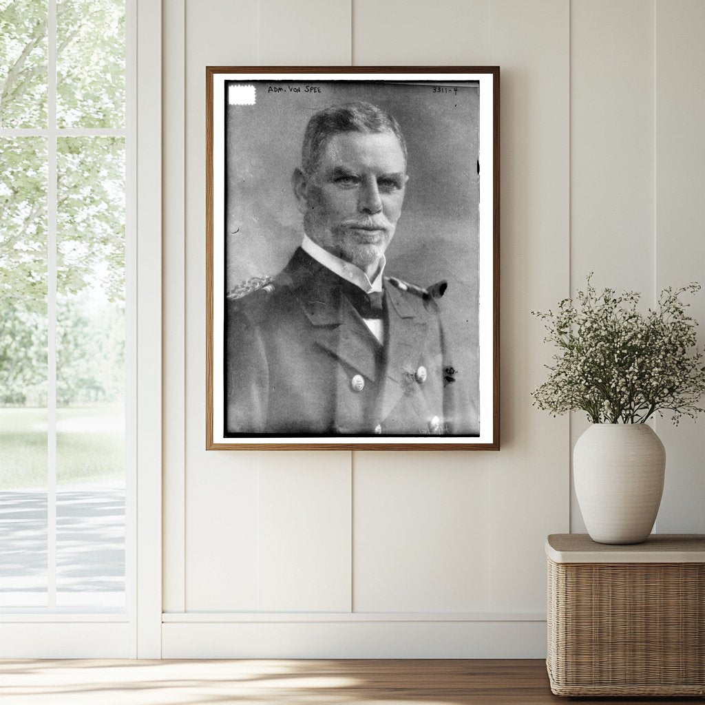 Historic Adm. Von Spee Print, Vintage Art