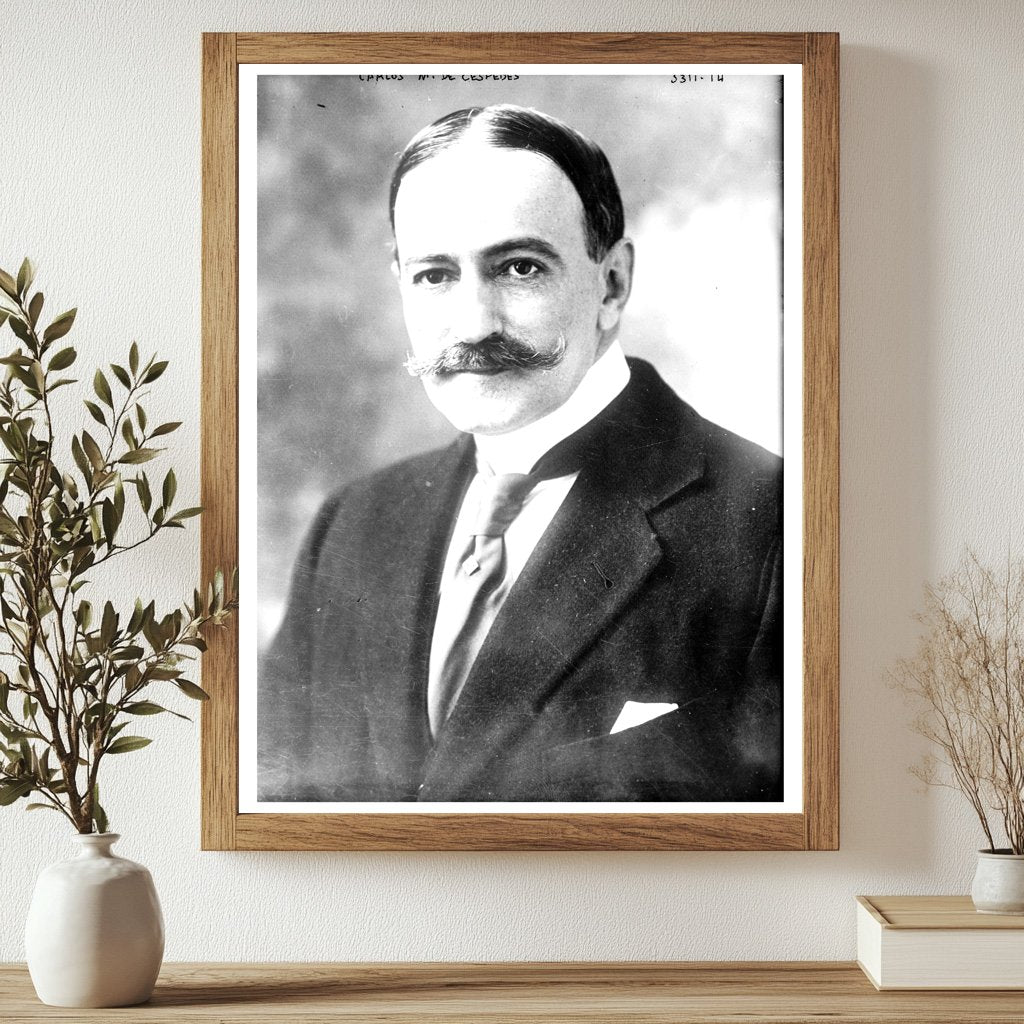 Historic Carlos M. de Cespedes Print, Vintage Art