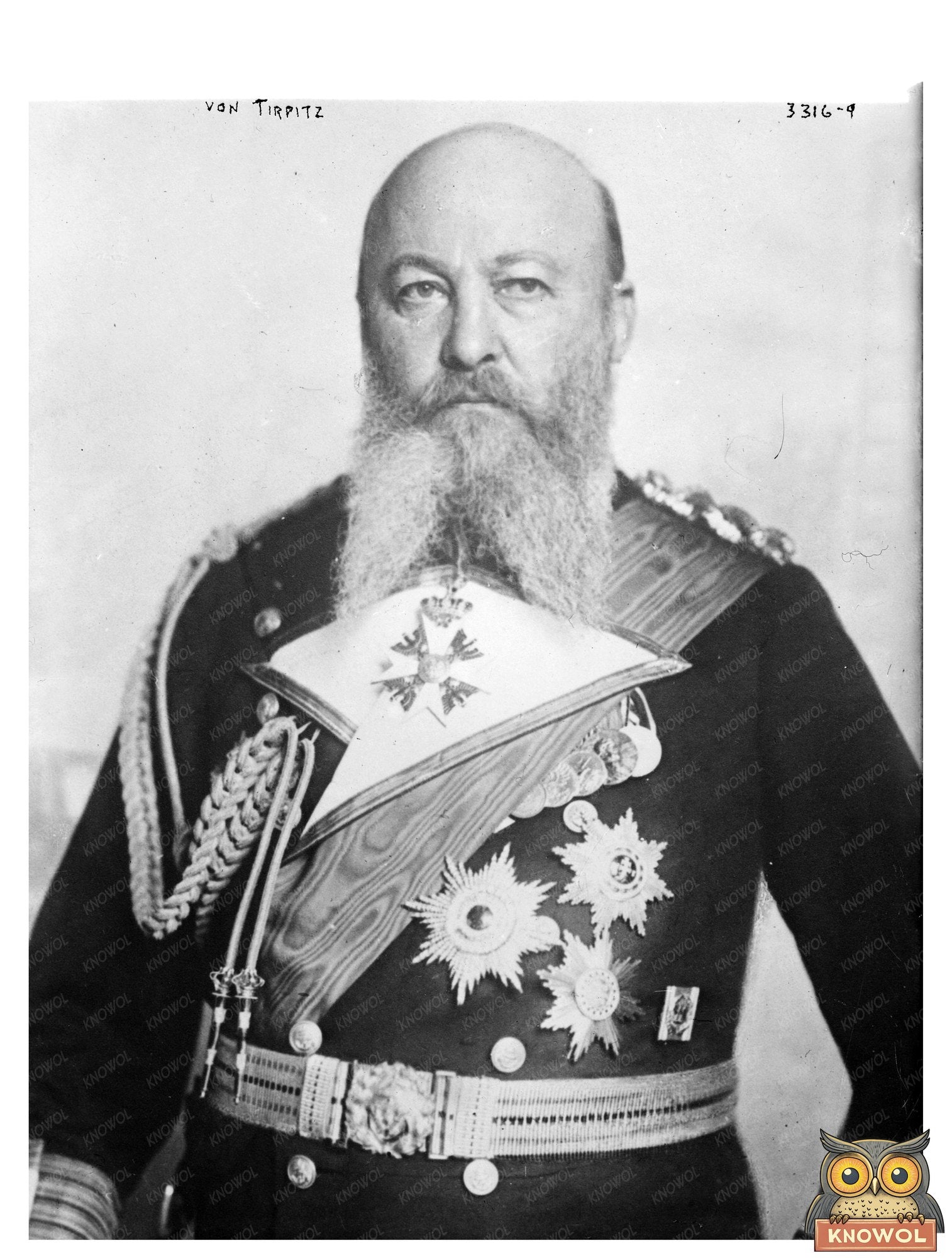 Historic Von Tirpitz Print, Vintage Art