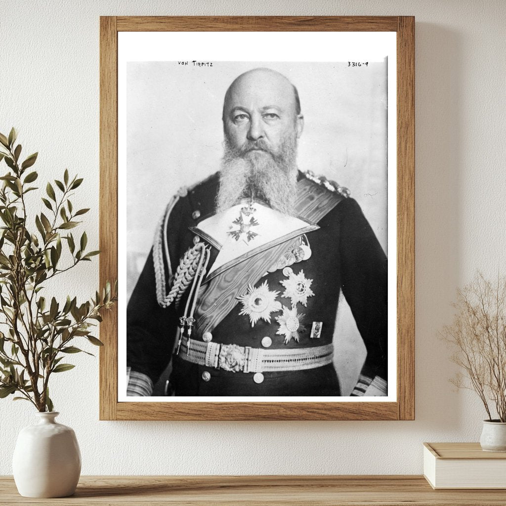 Historic Von Tirpitz Print, Vintage Art
