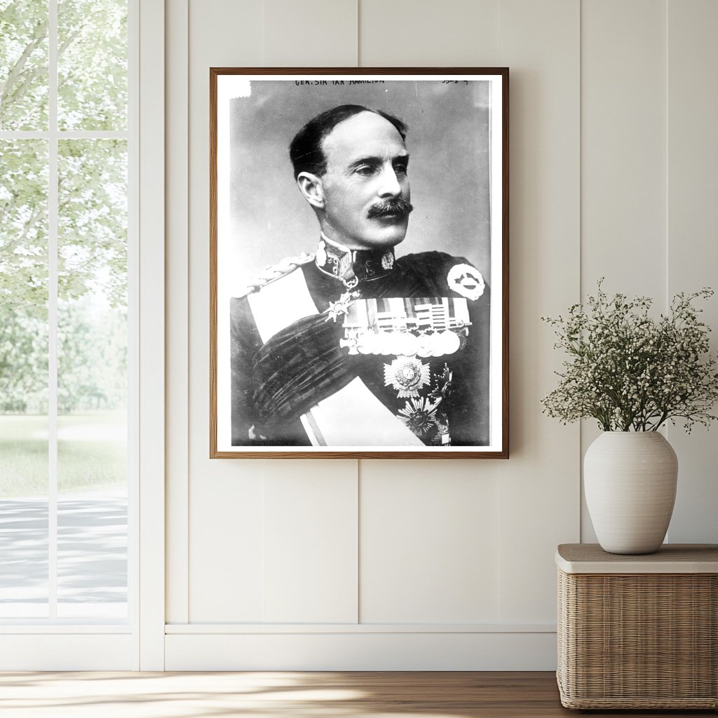 Historic Gen. Sir Ian Hamilton Print, Vintage Art