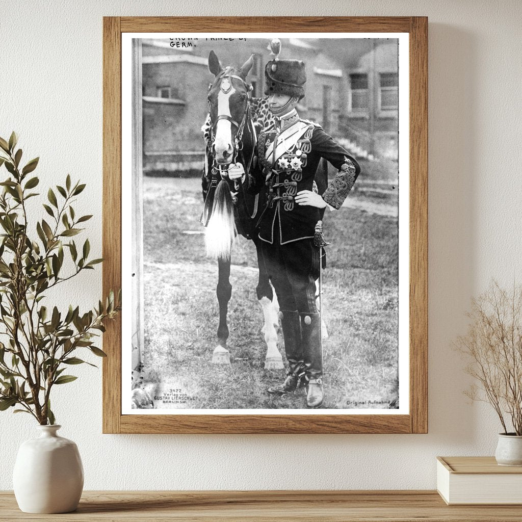 Historic Crown Prince of Germ. [i.e., Germany] Print, Vintage Art