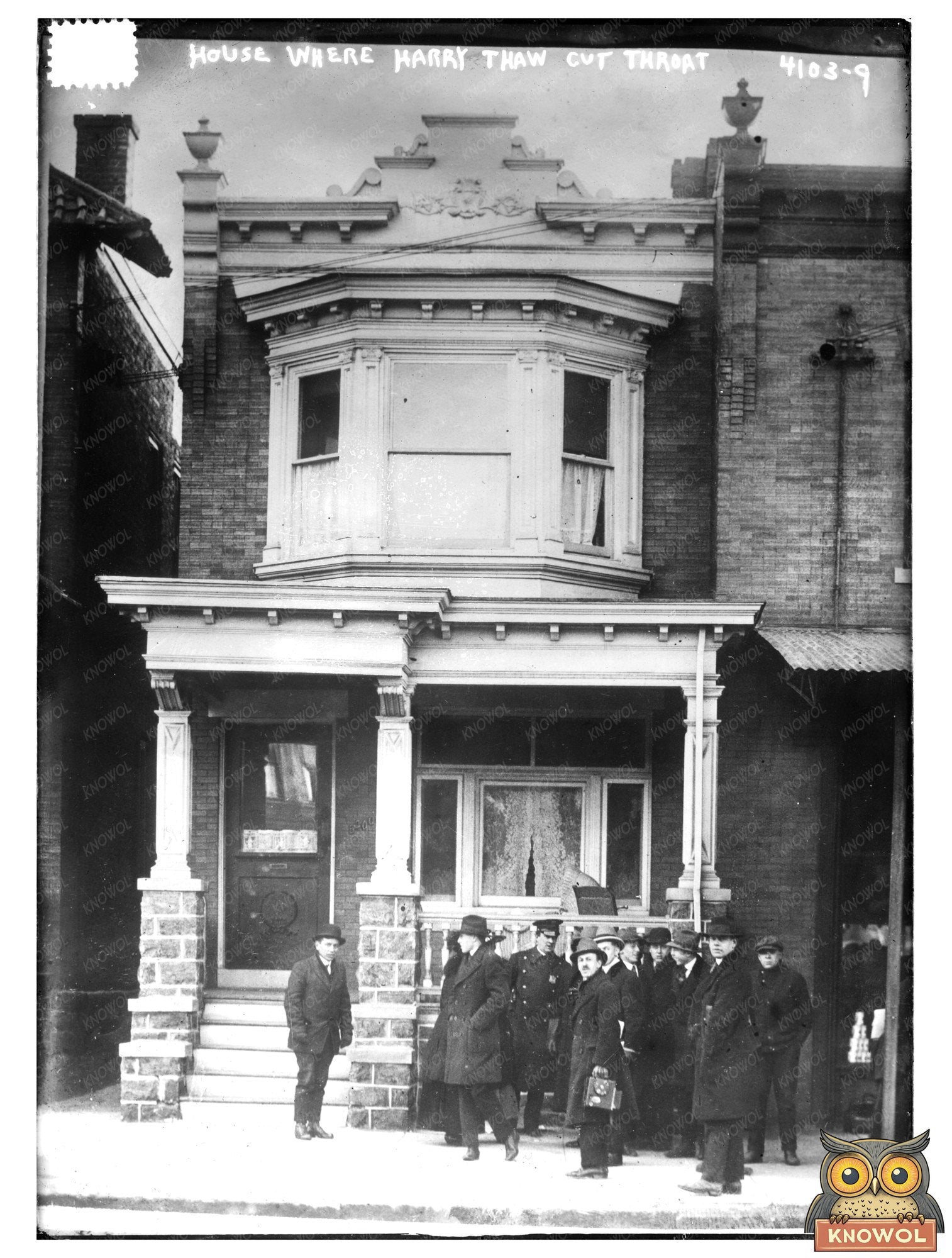 Historic House where Harry Thaw cut throat Print, Vintage Art